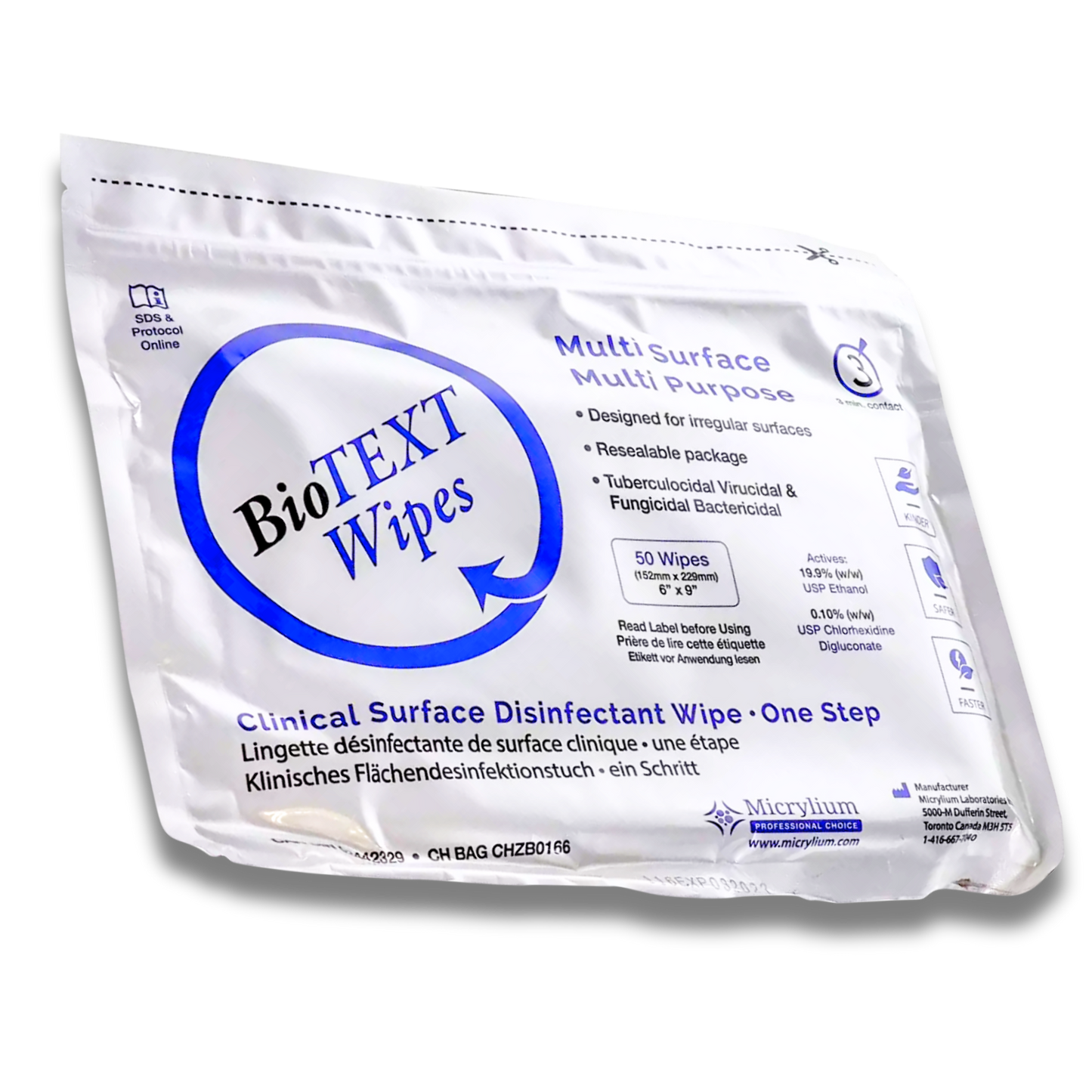 Disinfectant Bio-Text Flat Pack Wipes